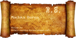 Machka Borsa névjegykártya